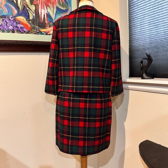 Pendleton 1960's Red Plaid Suit with Mini Skirt - Fits S-M - Picture 14 of 14